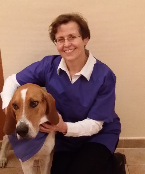 Tierarzt Dr. Margot Stampka Feldmoching mit Hund Percy